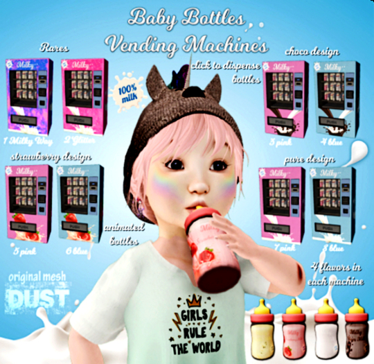 Second Life Marketplace 2 DUST Baby Bottle Vending Machine Glitter